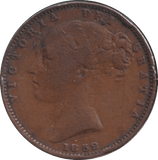 1852 FARTHING ( FINE ) - FARTHING - Cambridgeshire Coins