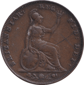 1852 FARTHING ( GVF ) SCRATCHED FIELD - FARTHING - Cambridgeshire Coins