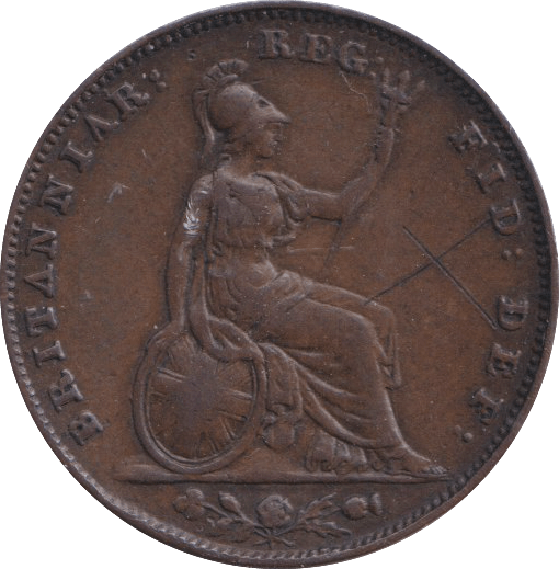 1852 FARTHING ( GVF ) SCRATCHED FIELD - FARTHING - Cambridgeshire Coins