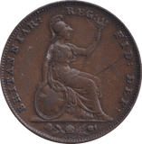 1852 FARTHING ( GVF ) SCRATCHED FIELD - FARTHING - Cambridgeshire Coins