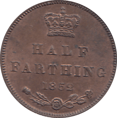 1852 HALF FARTHING ( UNC ) - HALF FARTHING - Cambridgeshire Coins