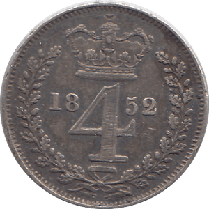 1852 MAUNDY FOURPENCE F79 ( GVF ) - MAUNDY FOURPENCE - Cambridgeshire Coins
