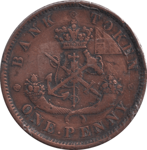 1852 PENNY TOKEN BANK TOKEN CANADA - BANK TOKEN - Cambridgeshire Coins