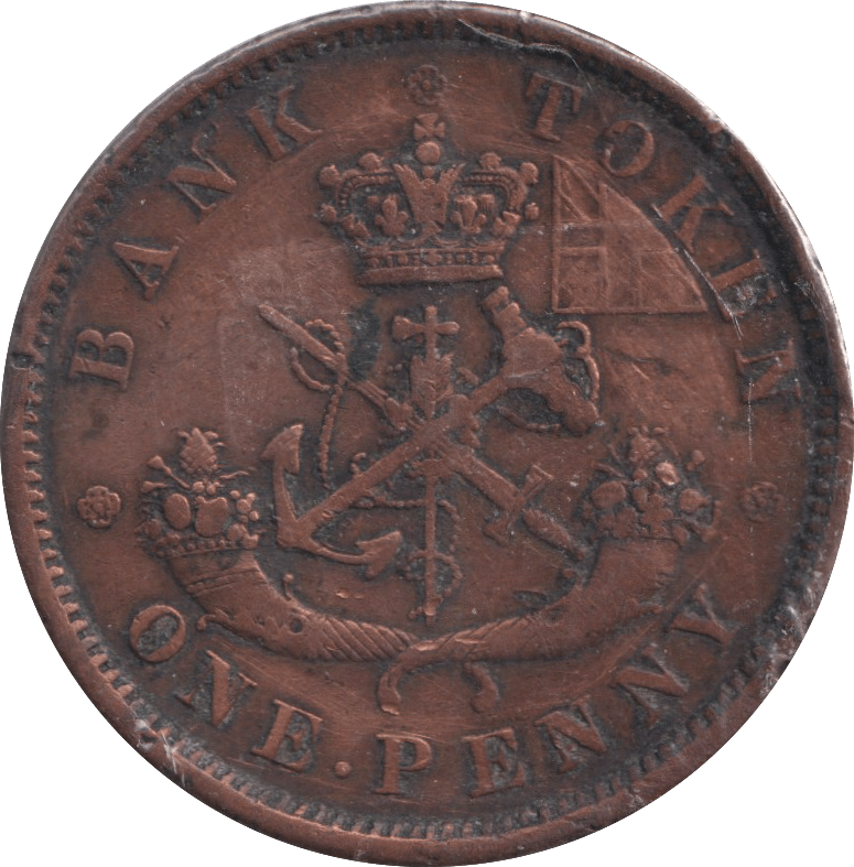 1852 PENNY TOKEN BANK TOKEN CANADA - BANK TOKEN - Cambridgeshire Coins