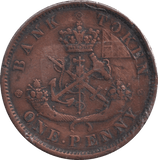 1852 PENNY TOKEN BANK TOKEN CANADA - BANK TOKEN - Cambridgeshire Coins
