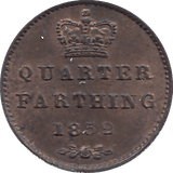 1852 QUARTER FARTHING ( UNC ) - QUARTER FARTHING - Cambridgeshire Coins