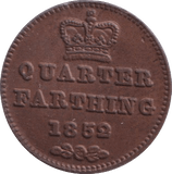 1852 QUARTER FARTHING ( UNC ) - QUARTER FARTHING - Cambridgeshire Coins