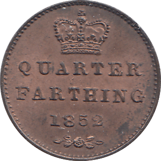 1852 QUARTER FARTHING ( UNC ) - WORLD COINS - Cambridgeshire Coins