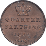 1852 QUARTER FARTHING ( UNC ) - WORLD COINS - Cambridgeshire Coins