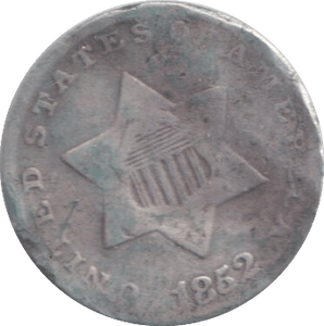 1852 SILVER 3 CENTS USA - SILVER WORLD COINS - Cambridgeshire Coins