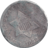 1852 SILVER 3 CENTS USA - SILVER WORLD COINS - Cambridgeshire Coins