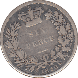1852 SIXPENCE ( NF ) - SIXPENCE - Cambridgeshire Coins