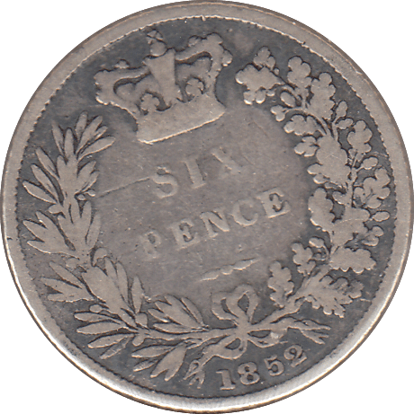 1852 SIXPENCE ( NF ) - SIXPENCE - Cambridgeshire Coins