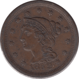 1852 USA ONE CENT - WORLD COINS - Cambridgeshire Coins