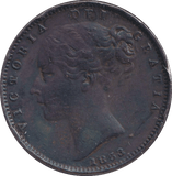 1853 FARTHING F 80 ( GVF ) - FARTHING - Cambridgeshire Coins