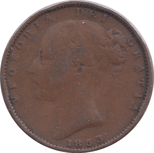 1853 FARTHING ( FINE ) - Farthing - Cambridgeshire Coins