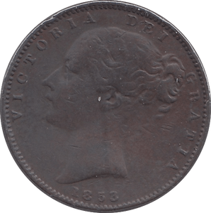 1853 FARTHING ( FINE ) - Farthing - Cambridgeshire Coins