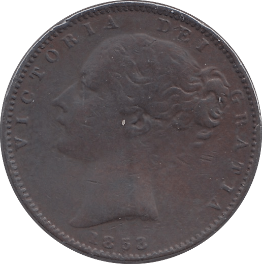 1853 FARTHING ( FINE ) - Farthing - Cambridgeshire Coins