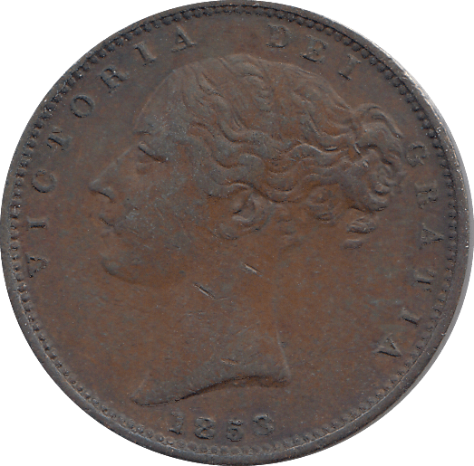 1853 FARTHING ( GVF ) - FARTHING - Cambridgeshire Coins