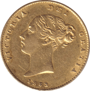 1853 GOLD HALF SOVEREIGN - HALF SOVEREIGN - Cambridgeshire Coins