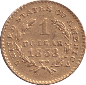 1853 GOLD ONE DOLLAR USA - GOLD WORLD COINS - Cambridgeshire Coins