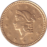 1853 GOLD ONE DOLLAR USA - GOLD WORLD COINS - Cambridgeshire Coins