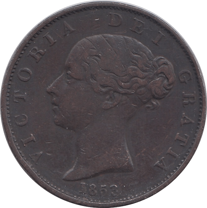1853 HALF PENNY ( VF ) - HALFPENNY - Cambridgeshire Coins