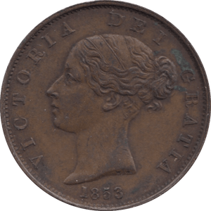 1853 HALFPENNY ( EF ) - Halfpenny - Cambridgeshire Coins