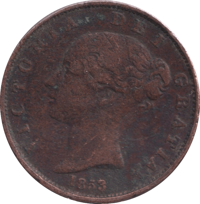 1853 HALFPENNY ( FINE ) - Halfpenny - Cambridgeshire Coins