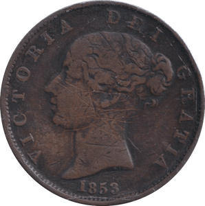 1853 HALFPENNY ( FINE ) - HALFPENNY - Cambridgeshire Coins