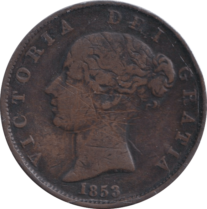 1853 HALFPENNY ( FINE ) - HALFPENNY - Cambridgeshire Coins