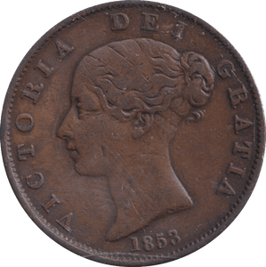 1853 HALFPENNY ( FINE ) - HALFPENNY - Cambridgeshire Coins
