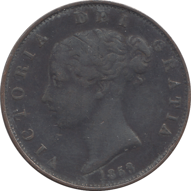 1853 HALFPENNY ( FINE ) - HALFPENNY - Cambridgeshire Coins