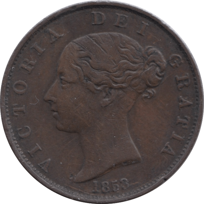 1853 HALFPENNY ( GVF ) - Halfpenny - Cambridgeshire Coins