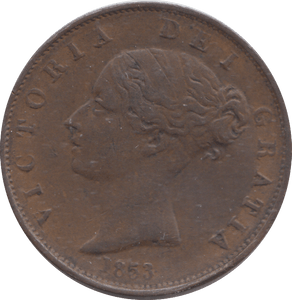 1853 HALFPENNY ( GVF ) - HALFPENNY - Cambridgeshire Coins