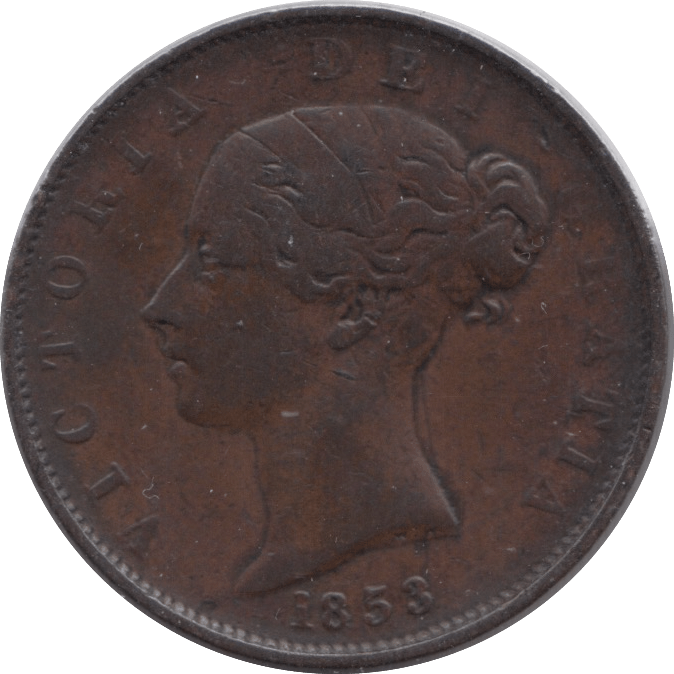 1853 HALFPENNY ( GVF ) - Halfpenny - Cambridgeshire Coins