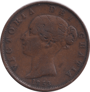 1853 HALFPENNY ( VF ) - HALFPENNY - Cambridgeshire Coins