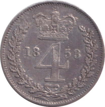 1853 MAUNDY FOUR PENCE ( VF ) - MAUNDY FOURPENCE - Cambridgeshire Coins
