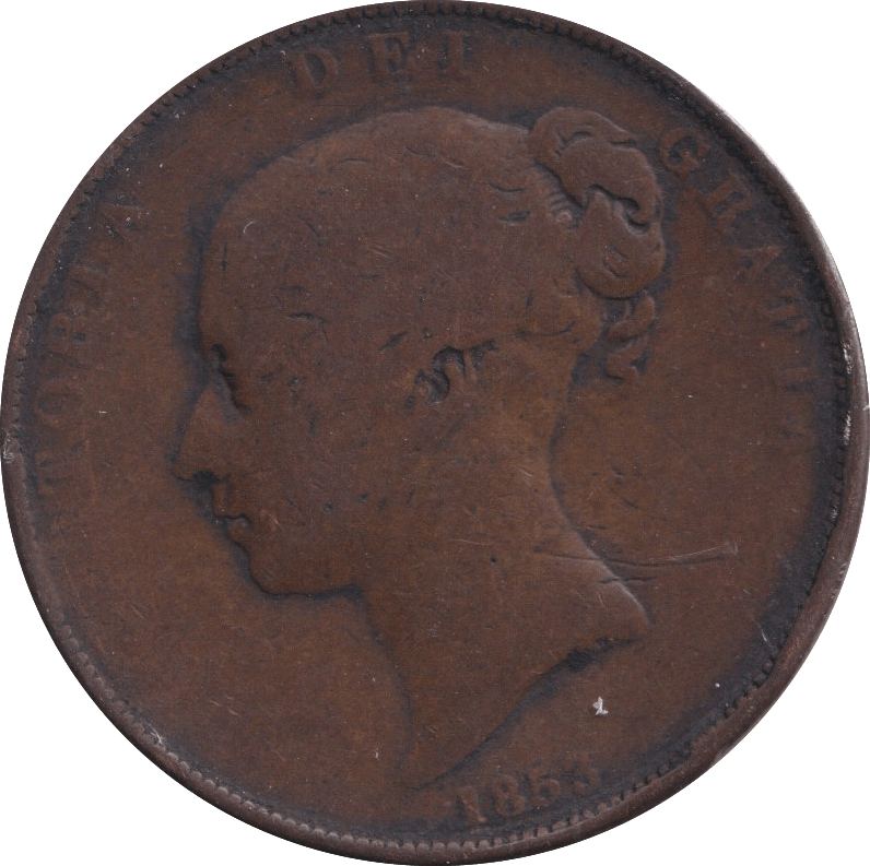 1853 PENNY (FINE) - PENNY - Cambridgeshire Coins