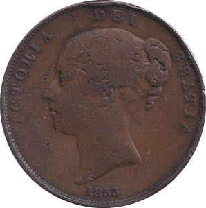 1853 PENNY ( VF ) - PENNY - Cambridgeshire Coins