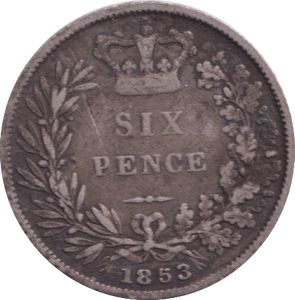 1853 SIXPENCE ( FINE ) - SIXPENCE - Cambridgeshire Coins