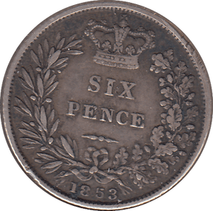 1853 SIXPENCE ( VF ) - SIXPENCE - Cambridgeshire Coins