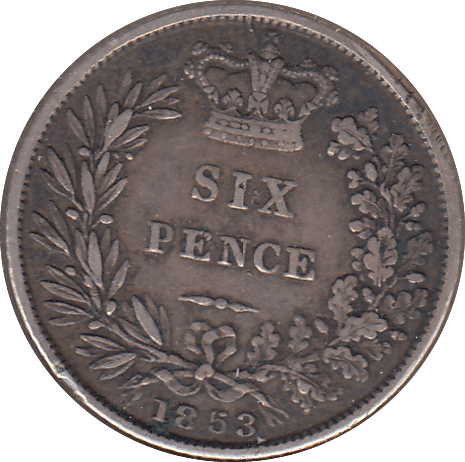 1853 SIXPENCE ( VF ) - SIXPENCE - Cambridgeshire Coins
