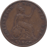 1854 FARTHING ( FINE ) - Farthing - Cambridgeshire Coins