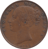 1854 FARTHING ( GVF ) - FARTHING - Cambridgeshire Coins