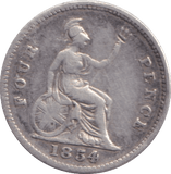 1854 FOUR PENCE GROAT ( FINE ) - FOURPENCE - Cambridgeshire Coins