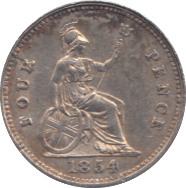 1854 FOURPENCE ( EF ) - FOURPENCE - Cambridgeshire Coins