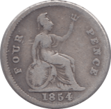 1854 FOURPENCE ( FAIR ) - Fourpence - Cambridgeshire Coins
