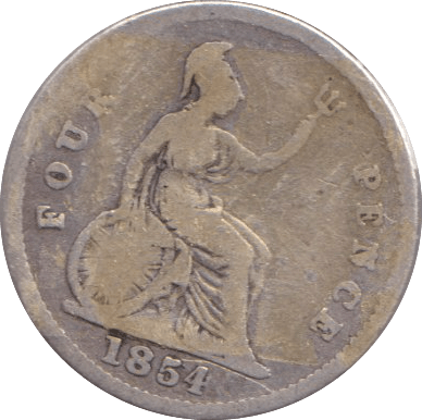 1854 FOURPENCE ( FAIR ) - SIXPENCE - Cambridgeshire Coins