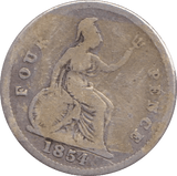 1854 FOURPENCE ( FAIR ) - SIXPENCE - Cambridgeshire Coins